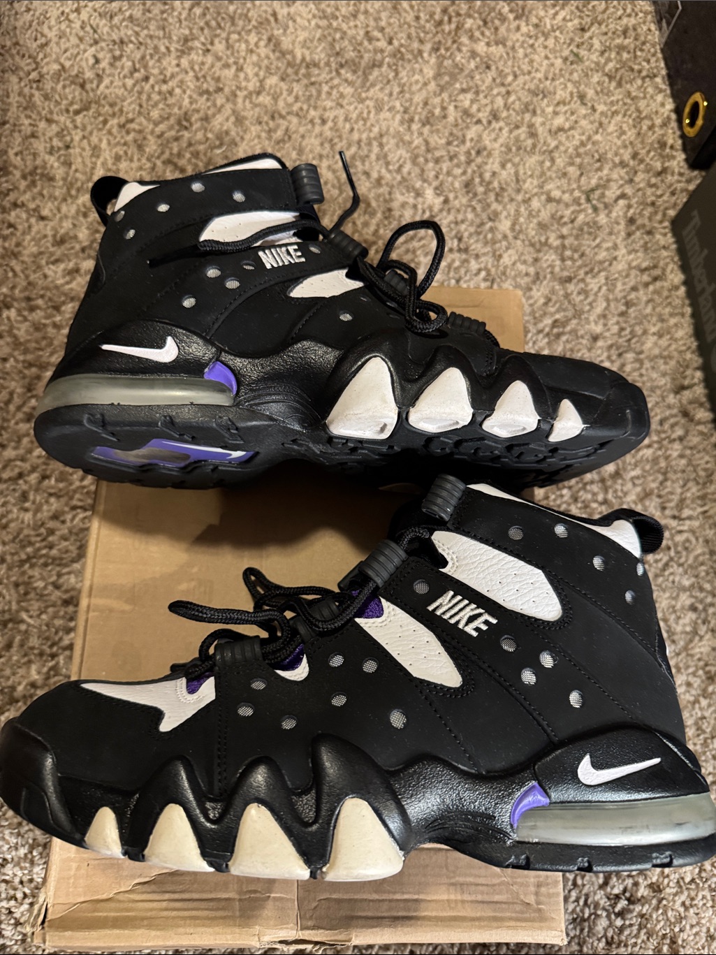 Nike Black, White & Purple Men's Athletic High-Top Sneakers